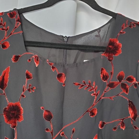 Coldwater Creek Floral Velvet Overlay Dress - Picture 3 of 8